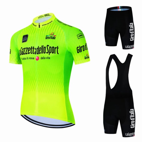 2024 Tour De Giro D'ITALIA Conjunto De camiseta De ciclismo De verano conjunto para hombre Mtb uniforme De bicicleta De carretera pantalones cortos montaña babero completo traje De ciclo para hombre