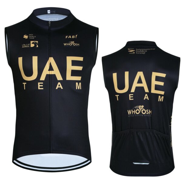 Camiseta del equipo de Ciclismo de los Emiratos Árabes Unidos para hombre y mujer, chaleco cortavientos para bicicleta de carretera profesional, sin mangas, Maillot, 2024