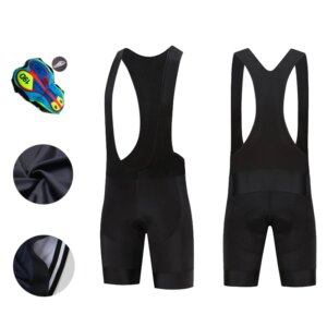 Pantalones cortos con pechera para bicicleta, color negro, para uso en exteriores, pantalones de ciclismo Coolmax con relleno de Gel, pantalones cortos con pechera para ciclismo, 2024