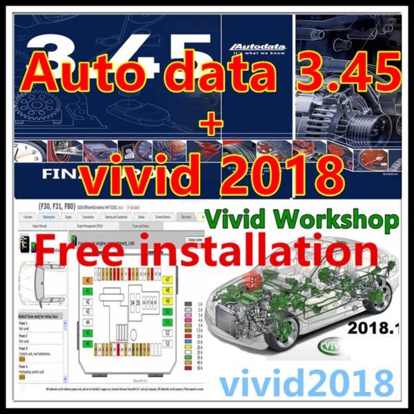 ¡2024 caliente!  Software de reparación de automóviles Vivid 2018 Workshop DATA 2018 Atris-Technik Europe Software de reparación de automóviles+ autodata 3.45 sof