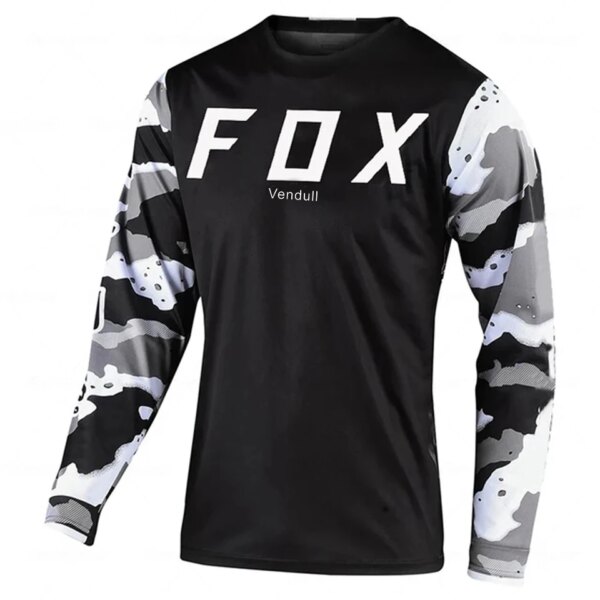 2024 Vendull Fox MTB Road Jerseys camiseta de Motocross hombres transpirable bicicleta de montaña Mtb manga larga carreras de secado rápido ciclismo Jersey