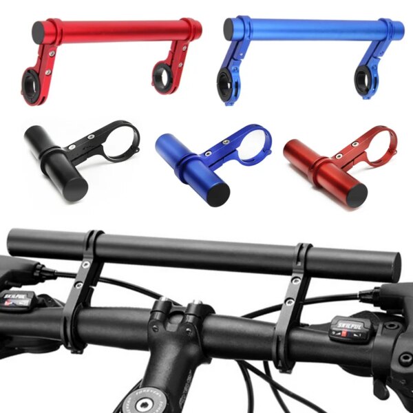 Extensor de manillar de bicicleta de 20CM/10CM, aleación de aluminio, soporte de luz delantera de la bicicleta, lámpara, accesorios para linterna, piezas de bicicleta de montaña