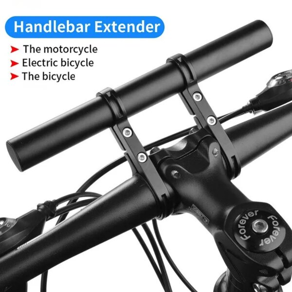 Soporte extendido para manillar de bicicleta de 20cm, barra de montaje para bicicleta, soporte para ordenador, soporte de aleación, Clip de bicicleta de doble marco