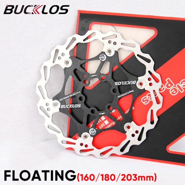 2 rotores de freno BUCKLOS, rotores flotantes para bicicleta de 160mm, 180mm, 203mm, Rotor de freno de disco para bicicleta de montaña, pieza de freno hidráulico ultraligero para bicicleta