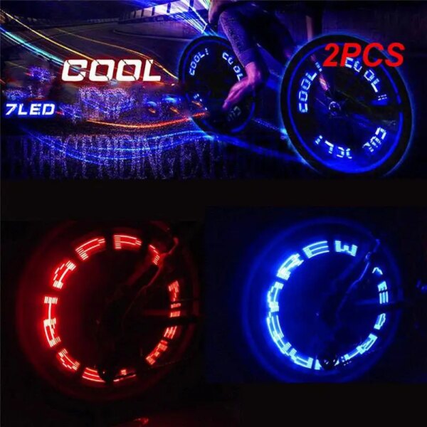 Luz de neón para radios de bicicleta, accesorios de carretera, tapas de válvula de boquilla para neumático de motocicleta, resistente al agua, luz LED, rueda de ciclismo, 2 uds.