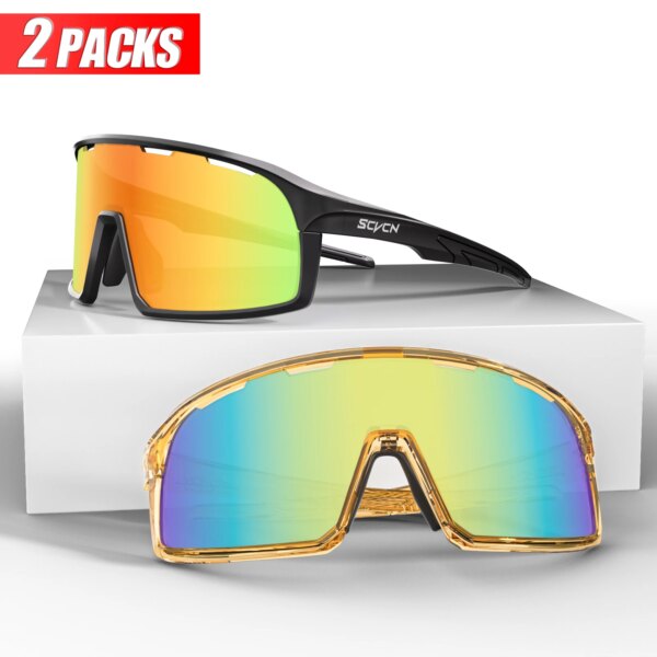 2 paquetes de nuevas gafas de sol SCVCN para ciclismo para hombres y mujeres, gafas deportivas para bicicleta MTB, gafas para ciclismo de carretera al aire libre, gafas UV400