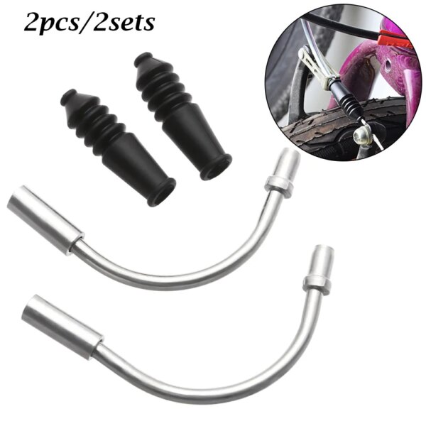 2 uds/2 juegos V fideos de freno Cable guía tubo curvado mangas Protector manguera freno fideos piezas de bicicleta para bicicleta de montaña MTB