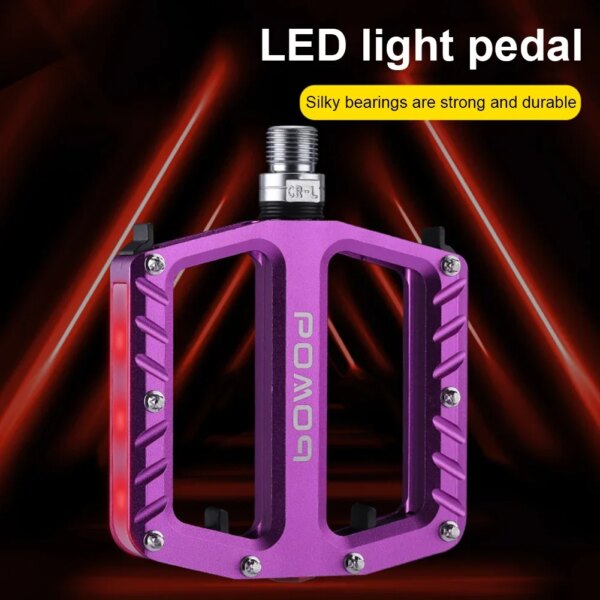 Pedal luminoso para bicicleta, plataforma para bicicleta con visibilidad de 360 ​​°, rodamiento sellado DU, pedales para bicicleta de montaña, 2 uds.