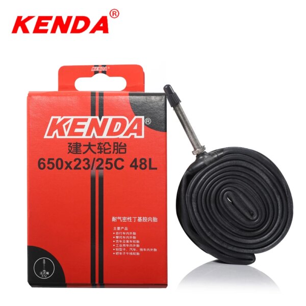 Tubo interno de bicicleta de entrenamiento KENDA, 2 unidades, 650x23-25C FV 48L Presta 48mm, tubos para bicicleta de montaña, cámara de aire 650, 130g