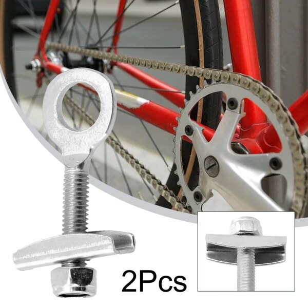 2 uds Ajustador de cadena de bicicleta tensor eje remolcador bicicleta de marcha única tornillo rueda sujetador accesorios de bicicleta