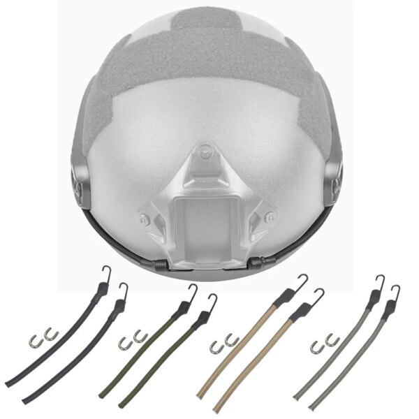 2 unids/set casco táctico carril guía cuerda de nailon de seguridad con anillo de fijación para casco rápido accesorios de casco militar