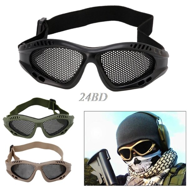 Gafas protectoras para ojos para exteriores, 3 colores, cómodas, Airsoft, seguridad táctica, antiniebla, con malla metálica J15