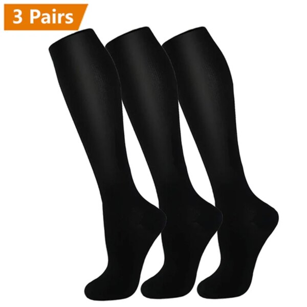 3 pares de calcetines de compresión para correr, circulación sanguínea, recuperación antifatiga, calcetines de viaje en bicicleta, calcetines de compresión unisex