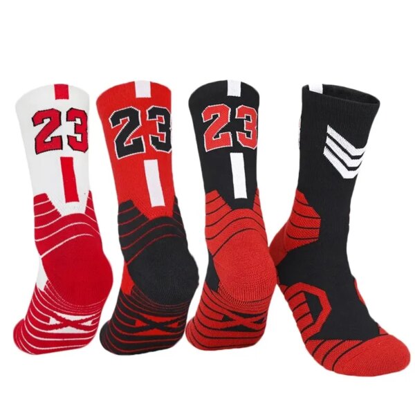 3 pares de Calcetines de baloncesto para hombre número 23, Calcetines deportivos con parte inferior de toalla gruesa, Calcetines para correr y ciclismo, Calcetines para adultos