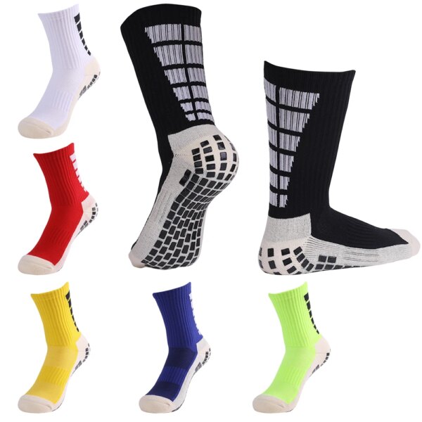 3 pares nuevos calcetines para hombre calcetines gruesos antideslizantes de fútbol media pantorrilla antideslizantes calcetines deportivos de ciclismo calcetín abrigado para hombre EU39-45