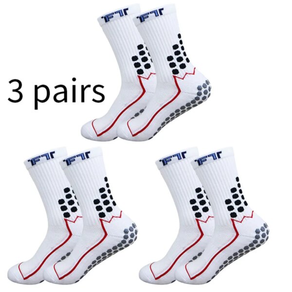 3 pares de calcetines de fútbol antideslizantes para hombres y mujeres, para caminar al aire libre, baloncesto, tenis y