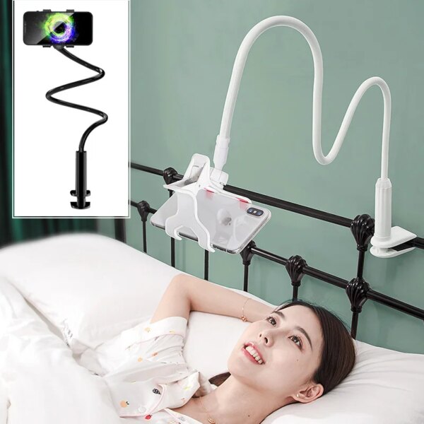 Soporte para teléfono móvil con Clip de 360, soporte portátil Flexible para cama perezosa, soporte de escritorio para teléfonos inteligentes, soporte para cama de escritorio, Base de 75cm