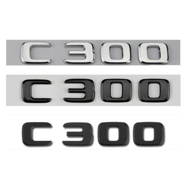 Insignia de logotipo de maletero trasero de coche, letras cromadas ABS negras 3D para Mercedes C300 W205 W204 W206 4MATIC, accesorios adhesivos con emblema, 2022