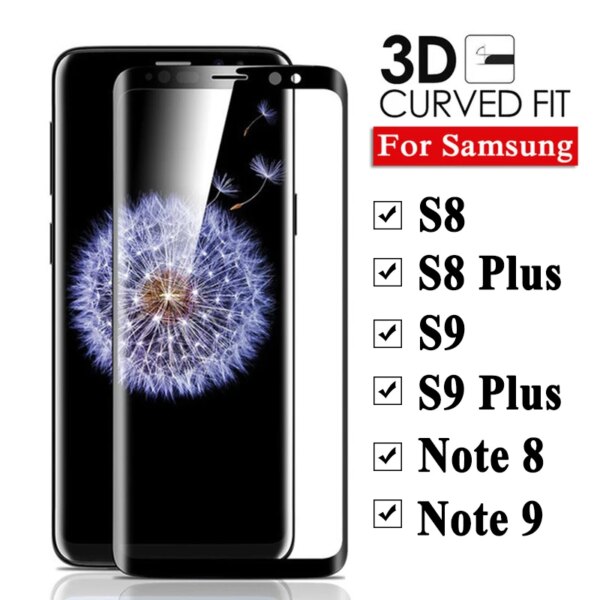 Funda completa templada 3D de vidrio para Samsung Galaxy Note 9, Protector de pantalla S8 S9 Plus S 8 9, película protectora para teléfono Note8 Note9