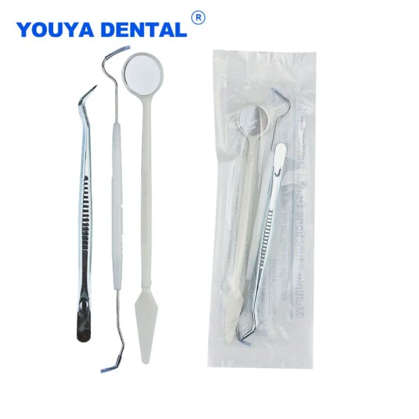 3 unids/set Kit de herramientas dentales instrumento de acero inoxidable Kit de dentista boca espejo sonda gancho Pick juego de pinzas dentista Kit de cuidado bucal