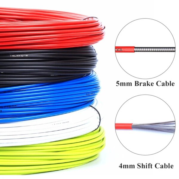 Cable de cambio de marchas de bicicleta de 3m, Cables de freno para bicicleta, Cable de cambio de 4mm/5mm, palanca de cambios para bicicleta de montaña y carretera, tubo de Cable de freno