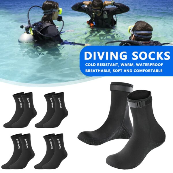 Calcetines de buceo de neopreno de 3mm, zapatos, botas de agua, botas de playa antideslizantes, zapatos de traje de neopreno, calcetines cálidos para buceo y surf para adultos