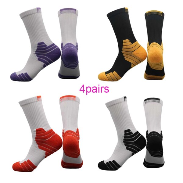 4 pares de calcetines Unisex profesionales para deportes al aire libre, ciclismo, baloncesto, fútbol, ​​correr, senderismo, calcetines para hombres y mujeres