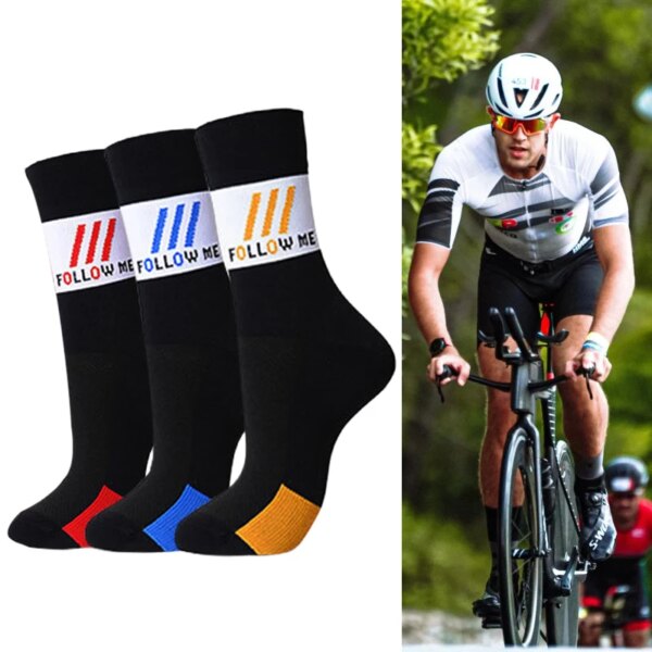 Calcetines profesionales para ciclismo para hombre y mujer, medias antidesgaste con absorción de impacto, transpirables, para deportes al aire libre, correr, calcetín para senderismo, 4 par/lote