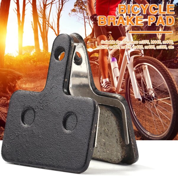 Rotor de disco de freno de bicicleta de carreras, pastillas de freno de bicicleta de montaña para SHIMANO M375 M445, piezas de freno de disco de resina, 4 Uds.