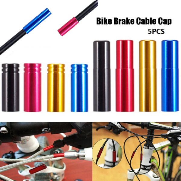 5 uds nuevo 4mm/5mm aluminio colorido MTB bicicleta de carretera tapa de Cable de freno Cable de cambio cambio de marchas de bicicleta tapas de punta de extremo del Cable