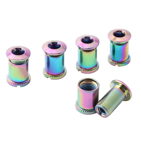 5 pares de pernos de biela Pernos de manivela Pernos de plato de bicicleta Tornillos de manivela Tuercas Paso 2,4 mm Rosca M8 Tornillos de biela de bicicleta Pieza de ciclismo