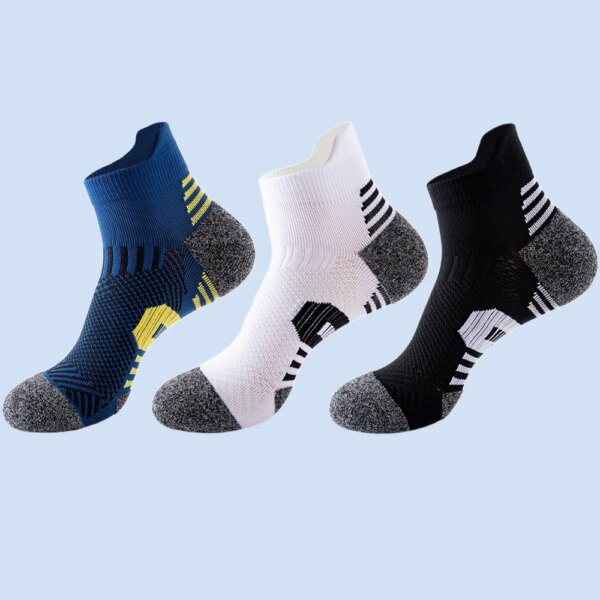 5 pares de calcetines deportivos para hombre, calcetines de ciclismo de corte bajo, calcetines absorbentes para el sudor y desodorantes, calcetines de baloncesto, calcetines para senderismo al aire libre para hombres