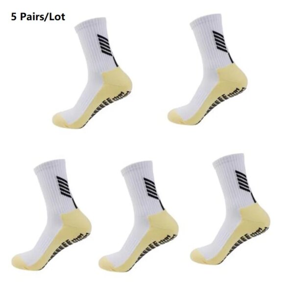 5 pares de nuevos calcetines de fútbol antideslizantes transpirables suaves para hombre, calcetines de agarre para deportes de ciclismo, baloncesto y correr para mujer