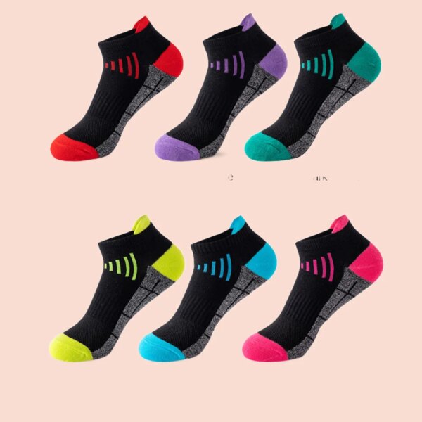 6 pares de calcetines deportivos calcetines de mujer calcetines negros bajos bajos para correr calcetines de baloncesto para ciclismo al aire libre calcetines de hombre