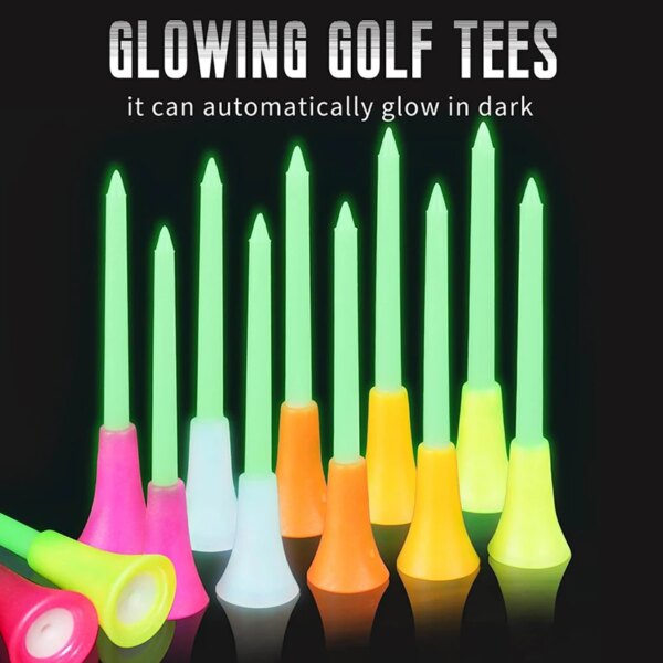 6 uds. Camisetas de Golf que brillan en la oscuridad, camiseta de Golf con luz verde fluorescente, divertidos accesorios luminosos de goma para campos de Golf, Color aleatorio