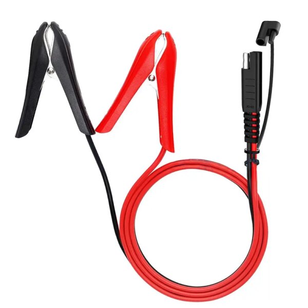 Cable de extensión de carga de alimentación de línea con Clip de cocodrilo, cargador de conector rápido para coche, SAE a Clip, 60cm, 16 AWG