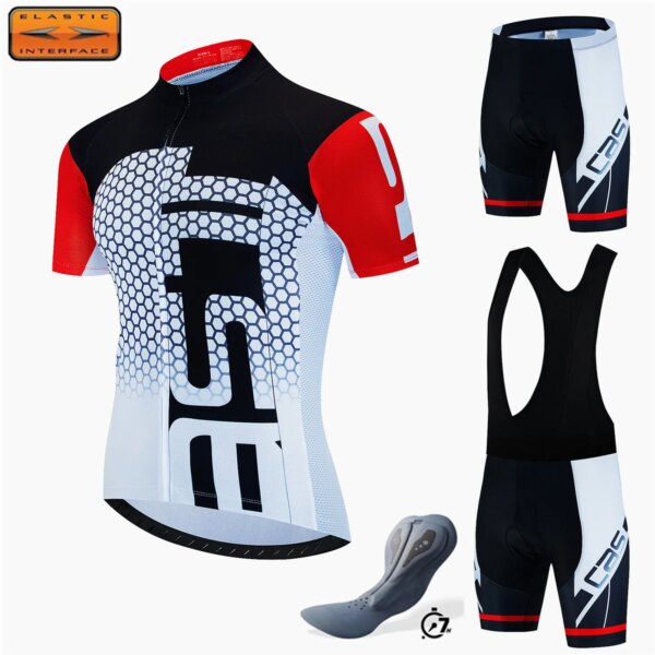 Ropa de ciclismo para hombre con almohadilla de 7 horas, ropa de ciclismo para hombre, pantalones para hombre, camiseta de montaña, pantalones cortos con pechera, Kit de Jersey de bicicleta de carretera, Maillot de bicicleta 2024