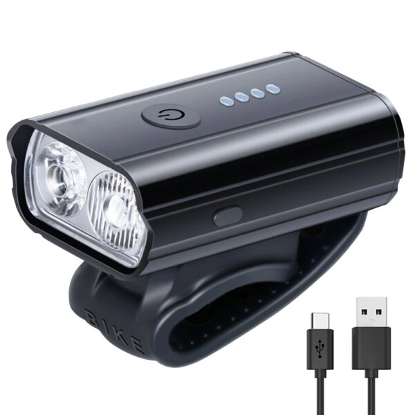 Linterna frontal para bicicleta de 800LM, linterna LED recargable tipo C/USB para bicicleta, batería de litio de 1200mAh, Luz De Carretera de ciclismo de 10W, accesorios bajos