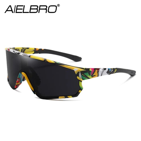 AIELBRO 2023 gafas de sol de ciclismo gafas de ciclismo de moda gafas de ciclismo hombres UV400 bicicleta gafas de sol para deportes al aire libre para hombres