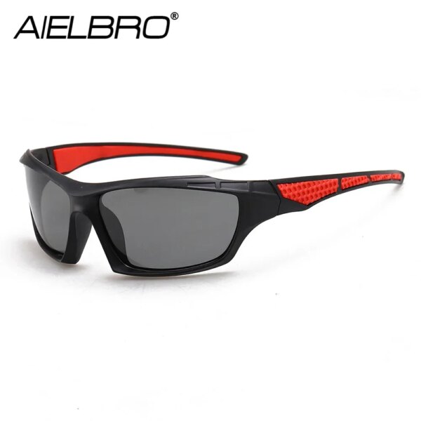 AIELBRO-gafas de sol polarizadas para ciclismo para hombre, lentes de sol polarizadas para ciclismo al aire libre, protección para bicicleta, 2021