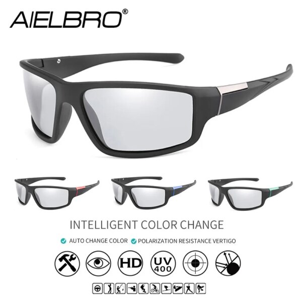 AIELBRO gafas de sol de ciclismo fotocromáticas gafas de ciclismo bicicleta deportes hombre gafas de ciclismo gafas de sol