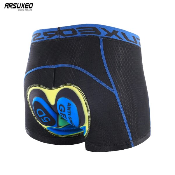 ARSUXEO-ropa interior para ciclismo, pantalones cortos con almohadilla de Gel 3D mejorados para bicicleta de montaña, pantalones cortos para bicicleta de montaña, calzoncillos a prueba de golpes para hombres y mujeres U05