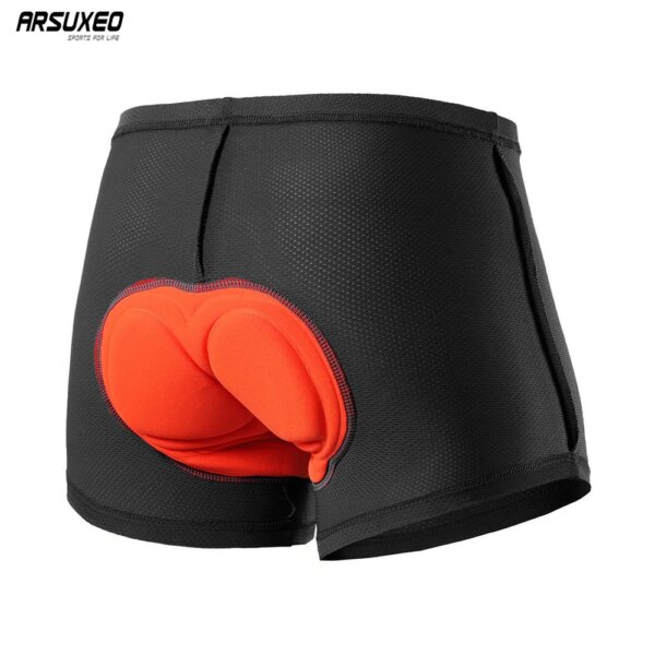 ARSUXEO Unsex ciclismo ropa interior bicicleta montaña MTB pantalones cortos ropa interior medias de compresión pantalones cortos 3D acolchado 001