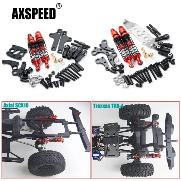 AXSPEED-Juego de amortiguador en voladizo de aluminio para Axial SCX10 I y II 90046 90047 TRX-4 1/10, piezas de coche trepador de control remoto