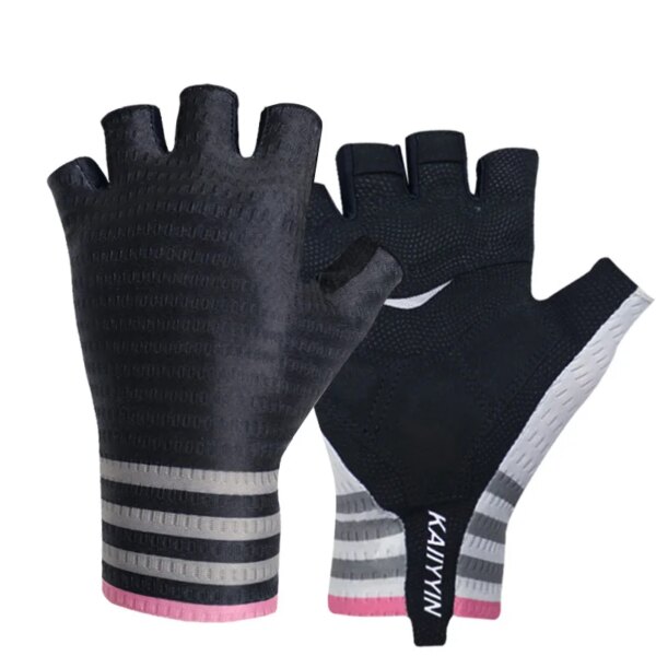 Guantes de Ciclismo Aero de malla a rayas para hombre y mujer, Guantes deportivos antideslizantes, transpirables, a prueba de golpes, Guantes para Ciclismo