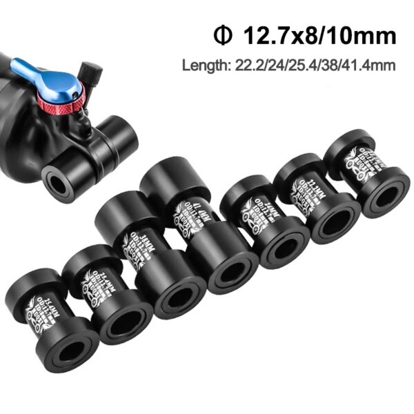 Accesorios de adaptador de bicicleta de aleación de nailon, AL7075, amortiguador trasero para bicicleta de montaña, cuña de manguito de 12,7x8/10mm