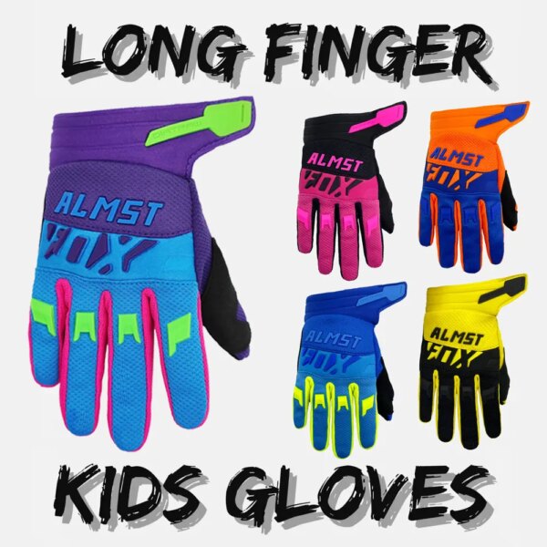 Guantes de bicicleta Almst Fox para niños, Guantes transpirables de verano para bicicleta Boye Gril, Guantes de bicicleta de equilibrio para chico, Guantes de ciclismo de montaña