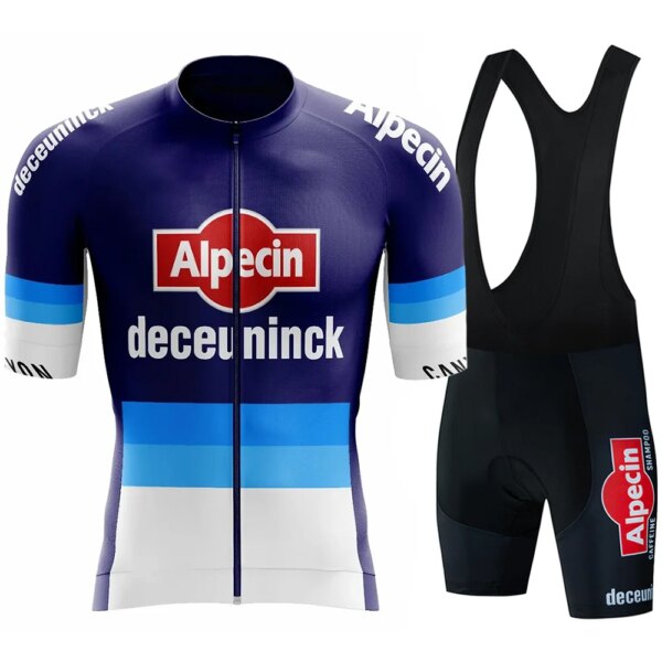 Alpecin Deceuninck Francia equipo 2024 ciclismo Jersey conjunto de hombres ropa de ciclismo de verano camisa de bicicleta de carretera traje MTB pantalones cortos con pechera para bicicleta