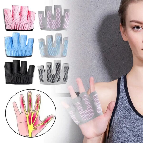 Guantes antideslizantes transpirables de medio dedo, guantes transpirables para culturismo, ejercicio, Crossfit, ciclismo, Fitness, gimnasio S M2g0