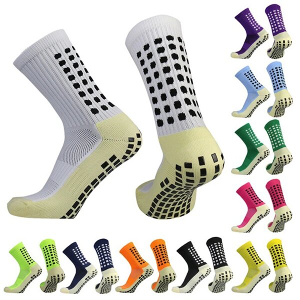 Calcetines de fútbol antideslizantes para hombre y mujer, medias de agarre para ciclismo, deporte al aire libre, correr, fútbol, ​​Yoga, correr